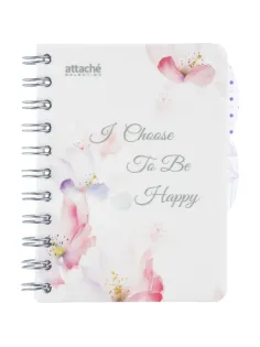 Бизнес-тетрадь А6,120л,кл,спир,пласт Attache Selection Flower Dreams 876753