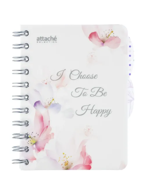 Бизнес-тетрадь А6,120л,кл,спир,пласт Attache Selection Flower Dreams 876753