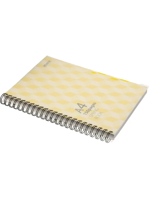 Бизнес-тетрадь А4,150л,кл,плас.спир.Attache Selection SPRING BOOK жел 84232