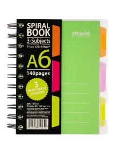 Бизнес-тетрадь 140л,кл,А6,SPIRAL BOOK Салатовый,евросп,обл.пл,раздел.84114