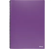 Бизнес-тетрадь Комус А4 100л, кл., обл пластик, спираль, фиолет.Classic