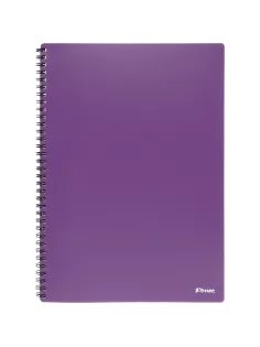 Бизнес-тетрадь Комус А4 100л, кл., обл пластик, спираль, фиолет.Classic