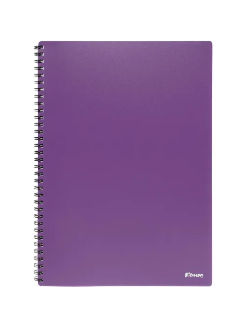 Бизнес-тетрадь Комус А4 100л, кл., обл пластик, спираль, фиолет.Classic
