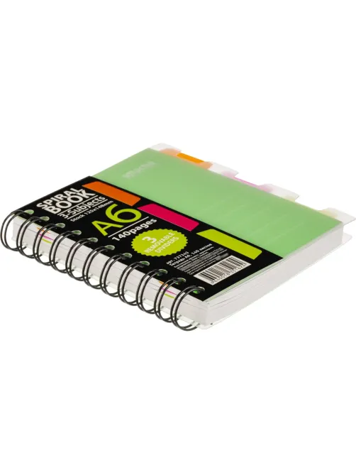 Бизнес-тетрадь 140л,кл,А6,SPIRAL BOOK Салатовый,евросп,обл.пл,раздел.84114