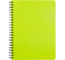 Бизнес-тетрадь А5,96л,кл,спир,пластик,тон.бл. Attache Bright colours Лайм