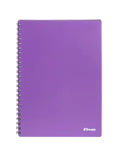 Бизнес-тетрадь Комус А5 60л, кл., обл.пластик, спираль, фиолет.Classic