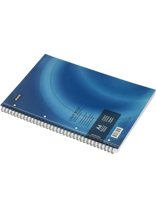 Бизнес-тетрадь 100л,кл,А4,LightBook,спираль,обл.синий,блок белый 70г/м