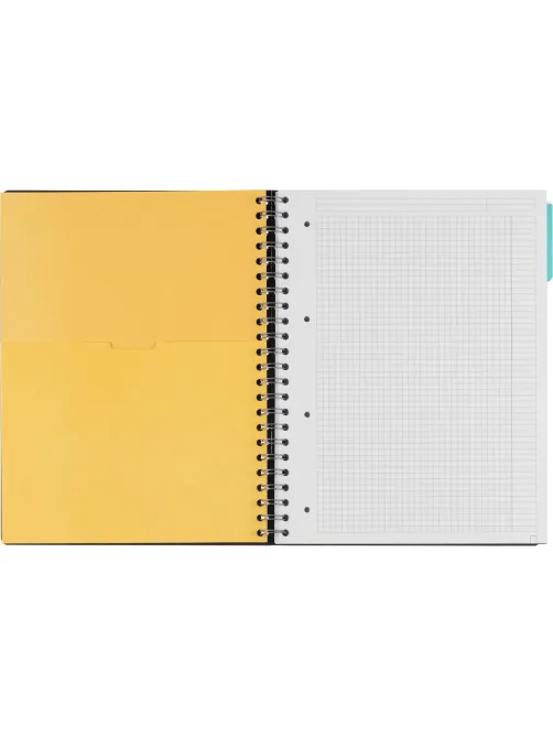 Бизнес-тетрадь SMARTBOOK А4 120л. клетка,спир,микроп,разд,карм,сер-бирюз