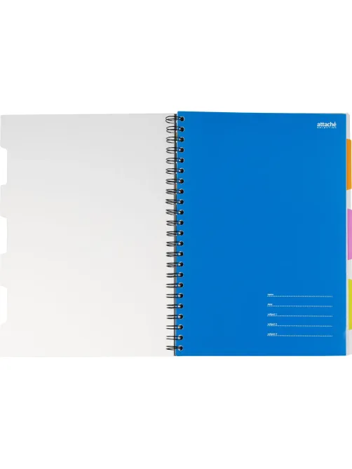 Бизнес-тетрадь 140л,кл,А4,SPIRAL BOOK Синий,евроспир,обл.пласт,раздел.84101
