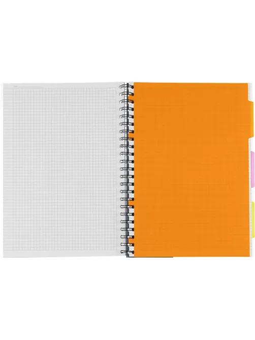 Бизнес-тетрадь 140л,кл,А4,SPIRAL BOOK Синий,евроспир,обл.пласт,раздел.84101