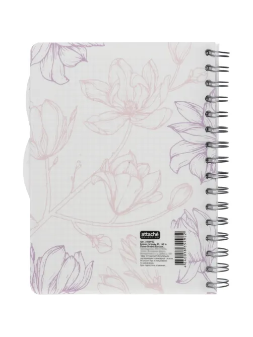 Бизнес-тетрадь А5,140л,кл,спир,плас Attache Selection Flower DreamsBlossom