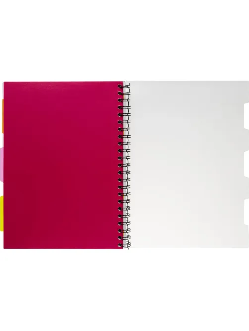Бизнес-тетрадь 140л,кл,А4,SPIRAL BOOK Розовый,евроспир,обл.пласт,разд.84105