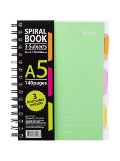 Бизнес-тетрадь 140л,кл,А5,SPIRAL BOOK Салатовый,евросп,обл.пл,раздел.84108