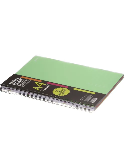 Бизнес-тетрадь 140л,кл,А4,SPIRAL BOOK Салатовый,евросп,обл.пл,раздел.84102