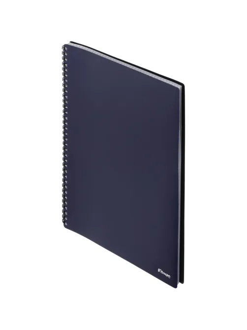 Бизнес-тетрадь Комус А4 100л, кл., обл пластик, спираль, синяя Classic