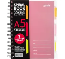 Бизнес-тетрадь 140л,кл,А5,SPIRAL BOOK Розовый,евроспир,обл.пласт,разд.84111