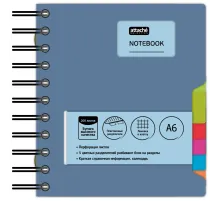 Бизнес-блокнот А6 200л кл,греб Attache Selection Office book синий металлик