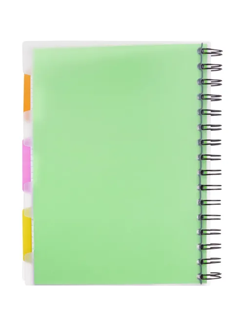 Бизнес-тетрадь 140л,кл,А5,SPIRAL BOOK Салатовый,евросп,обл.пл,раздел.84108