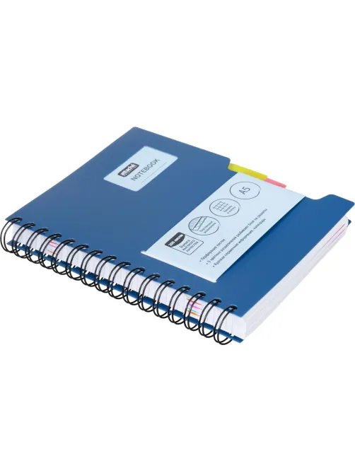 Бизнес-тетрадь А5,200л,кл,греб Attache Selection Office book синий металлик