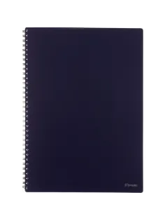 Бизнес-тетрадь Комус А4 100л, кл., обл пластик, спираль, синяя Classic