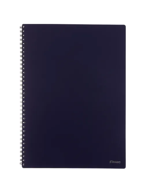 Бизнес-тетрадь Комус А4 100л, кл., обл пластик, спираль, синяя Classic