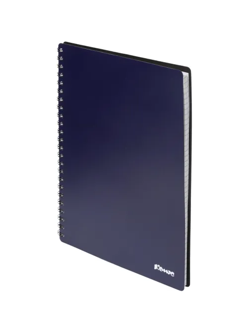 Бизнес-тетрадь Комус А5 60л, кл., обл.пластик, спираль, синяя Classic