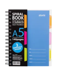 Бизнес-тетрадь 140л,кл,А5,SPIRAL BOOK Синий,евроспир,обл.пласт,раздел.84113