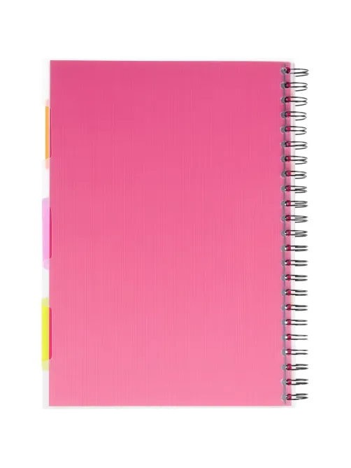 Бизнес-тетрадь 140л,кл,А4,SPIRAL BOOK Розовый,евроспир,обл.пласт,разд.84105