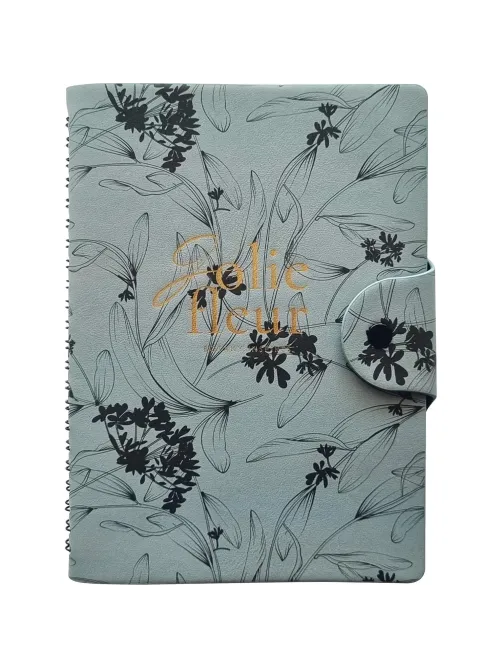 Бизнес-тетрадь Infolio 14x20см 96л клетка спираль Цветы, серый I1771/grey