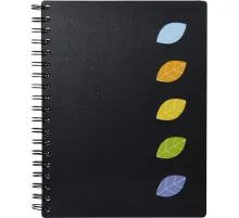 Бизнес-тетрадь Attache Office Creative B5, 120л черн,кл,5 разд,спираль