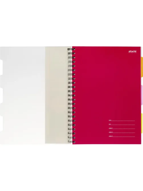 Бизнес-тетрадь 140л,кл,А4,SPIRAL BOOK Розовый,евроспир,обл.пласт,разд.84105