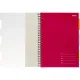 Бизнес-тетрадь 140л,кл,А4,SPIRAL BOOK Розовый,евроспир,обл.пласт,разд.84105