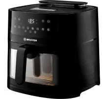 Аэрогриль BRAYER 2042BR, 1800Вт,8л,t.200С,съем.реш,тайм,LCD-дисп,8 пр, пар