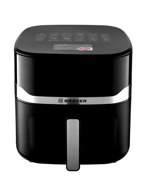 Аэрогриль BRAYER 2040BR,1800Вт,10л,t.200С,съем.реш,таймер,LCD-дисп,12прогр