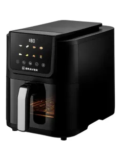 Аэрогриль BRAYER 2041BR,1500Вт,5л,t.200С, съем реш,тайм,LCD-дисп,8 прогр