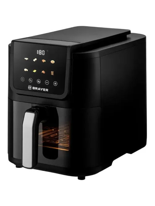 Аэрогриль BRAYER 2041BR,1500Вт,5л,t.200С, съем реш,тайм,LCD-дисп,8 прогр
