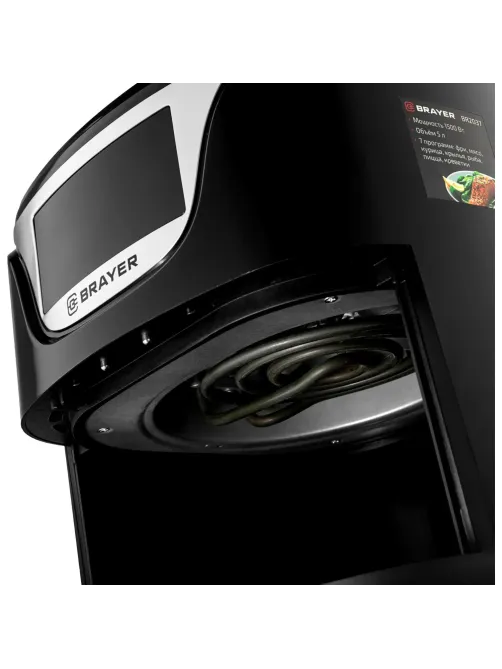 Аэрогриль BRAYER 2037BR,1500Вт,5л,t.200С,съем.реш,таймер,LCD-дисп,7 прогр