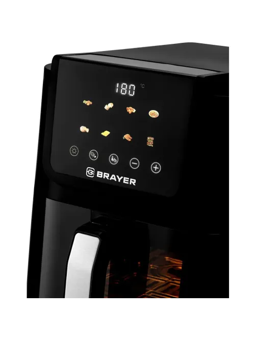 Аэрогриль BRAYER 2041BR,1500Вт,5л,t.200С, съем реш,тайм,LCD-дисп,8 прогр