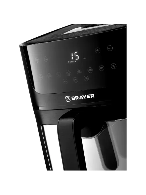 Аэрогриль BRAYER 2042BR, 1800Вт,8л,t.200С,съем.реш,тайм,LCD-дисп,8 пр, пар