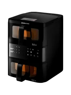 Аэрогриль BRAYER 2048BR,2500Вт,10л,2 чаши,t.200С,съем реш,LED-дисп,10 прогр