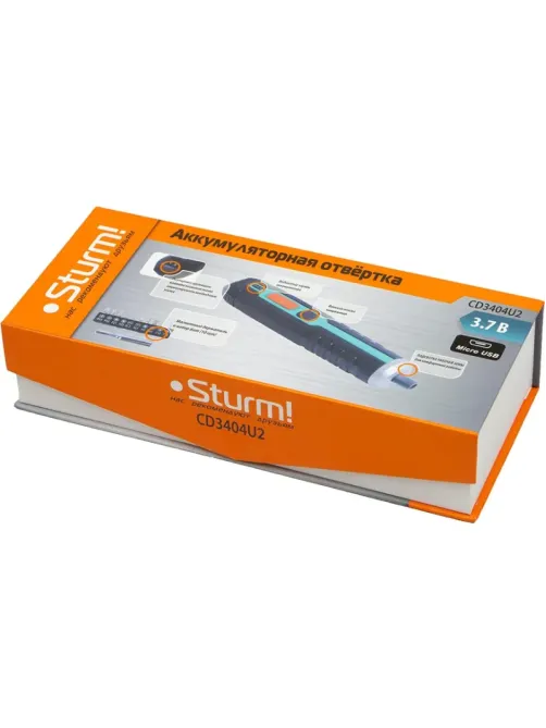 Отвертка аккумуляторная Sturm! 3,7В, microUSB, подсветка, без ЗУ (CD3404U2)