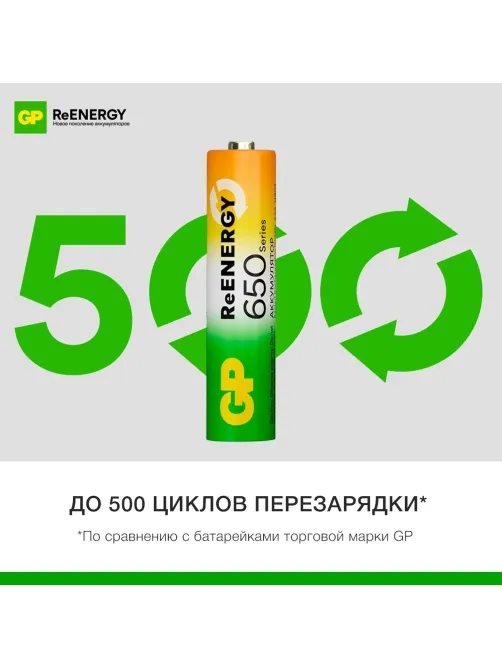 Аккумулятор GP 650mAh AAA GP65AAAHC-2DTECR2/ 65AAAHCRGY-2CRCB2 бл/2шт