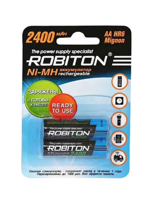 Аккумулятор ROBITON RTU2400MHAA-2 BL2 (2шт/уп)