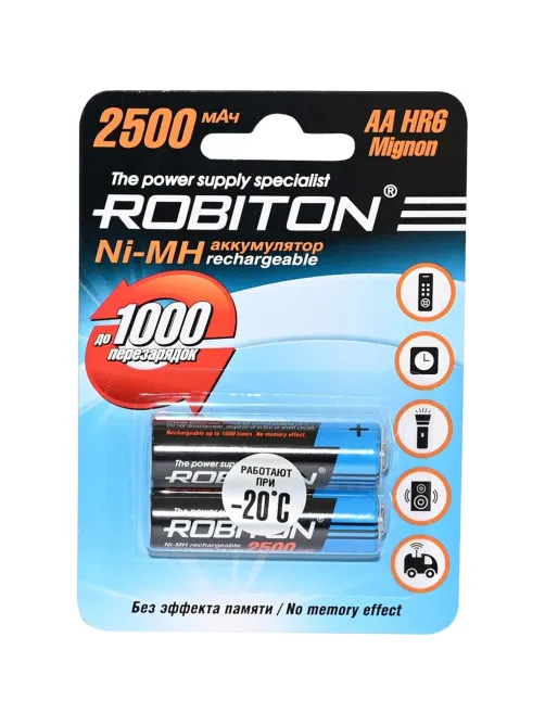 Аккумулятор ROBITON 2500MHAA-2, BL2, 2шт/уп