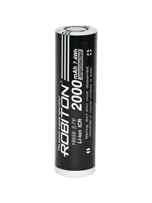 Аккумулятор ROBITON LI18650-2000NP-PK1 без защиты с плоским контактом PK1