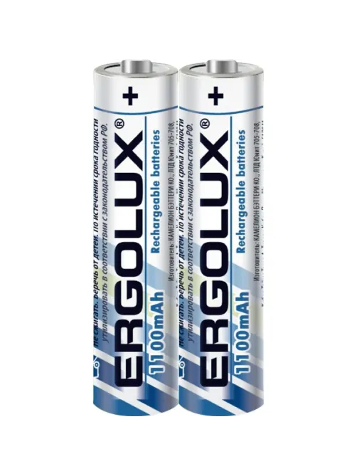 Аккумулятор Ergolux AAA-1100mAh Ni-Mh 2шт/бл(NHAAA1100BL2,1.2В)(12446)
