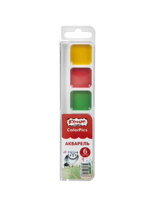 Краски акварельные Комус Класс ColorPics   набор 6цв б/кист пласт