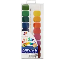 Краски акварельные Луч Классика 18 цв., с кистью, 19С 1293-08