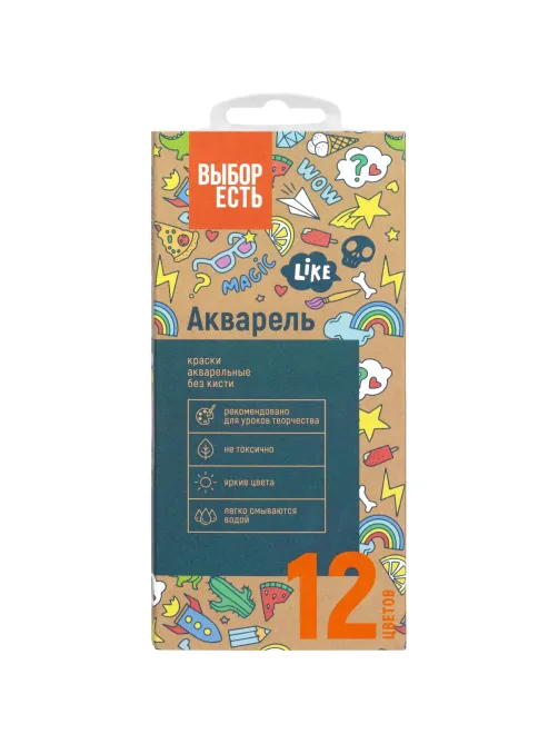 Краски акварельные Выбор есть 12 цв, б/кисти, картон