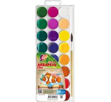Краски акварельные Луч ZOO 24 цвета с/кистью, 29С 1727-08